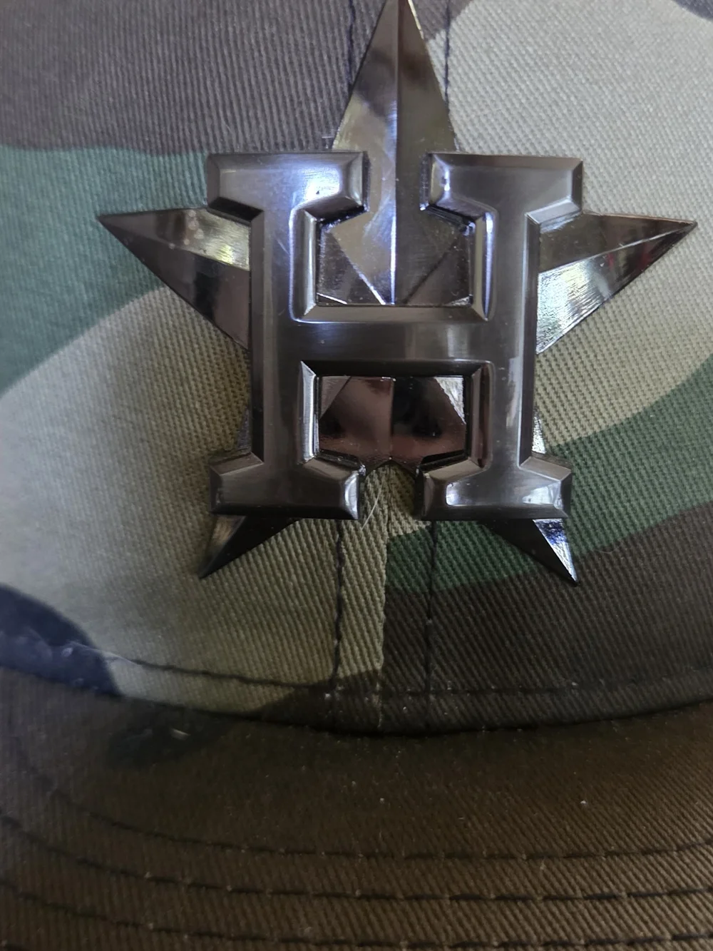 59Fifty Huston Astros METAL H& ⭐️ Emblem Camo Hat 7.3/4" NWOT - Picture 8 of 8